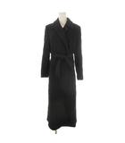 ビーシービージーマックスアズリア BCBGMAXAZRIA チェスターコート ウール M 黒 ブラック ベルト付き /MN6 ■ECD004