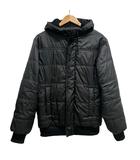 リーボック Reebok 中綿 フーデッド ジャケット ブルゾン フルジップ フリース裏地 フード  XS 黒 ブラック/TD ■ECD004