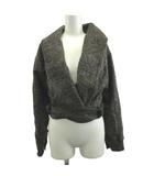 マックスマーラ MAX MARA カシュクールコート ウール S 黒 ブラック 茶 ブラウン ショート丈 ショールカラー ラップデザイン 長袖 /NP ■ECD004