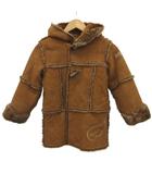 カステルバジャック CASTELBAJAC キッズ 子ども服 ダッフルコート フェイクムートン 120 茶 ブラウン 長袖 フード付き ファートリミング /PP ■ECD004