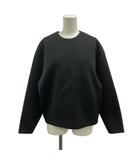 エブール ebure ダブルラッセルクルーネックカットソー 38 黒 ブラック 無地 ラウンドネック 長袖 3410900292 /PP ■ECD004