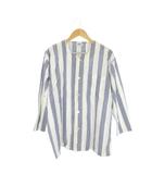 レノマ renoma pyjamas 部屋着 ルームウェア パジャマ M 青 ブルー 白 ホワイト ストライプ柄 ノーカラー 長袖 /CK13 ■ECA005