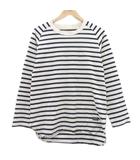ブルーブルー BLUE BLUE Tシャツ カットソー 2 白 ホワイト 紺 ネイビー ボーダー柄 長袖 /SM18 ■GY70