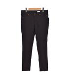 ハッシュアッシュ HusHusH スキニーパンツ 細身 スリム タイト ストレッチ 無地 ロゴボタン 3 黒 ブラック 511-65026 ■GY59