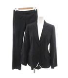 ポールスミス ブラック Paul Smith BLACK 美品 セットアップ スーツ テーラードジャケット スラックス パンツ 40 黒 ブラック ストライプ柄 シングル 総裏地 /SJ ■ECC005
