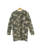 ベアフットドリームス BAREFOOT DREAMS COZYCHIC 部屋着 ルームウェア パーカー ジップアップ パイル ミフドル丈 迷彩柄 カモフラ 総柄 XS グレー /AH6 ■ECB005