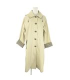 アクアスキュータム AQUASCUTUM レインコート M～L ベージュ ステンカラー フード付き 長袖 ロング丈 /AO2 ■ECC005