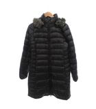 ユニクロ UNIQLO ダウンコート L 黒 ブラック フード ファー /SC ■ECB005