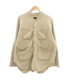 ネネット Ne-net 美品 ノーカラージャケット 2 ベージュ ポケット スナップボタン フリース /NL ■ECB005
