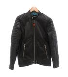 ディーゼル DIESEL シングル ライダースジャケット 革ジャン レザー 羊革 S 黒 ブラック /FF ■GY74