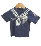 ヒステリックミニ Hysteric MINI Tシャツ ベビー服 90 紺 ネイビー 白 ホワイト 半袖 セーラー襟 プリント /NP ■GY74