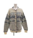 エルエルビーン L.L.BEAN カーディガン ニット 総柄 ウール USA製 M アイボリー /FF ■ECB005