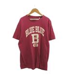 ブルーブルー BLUE BLUE Tシャツ カットソー 3 赤 レッド クルーネック 半袖 ロゴプリント /MD ■GY53