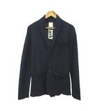 カーディガン 上着 L 紺 ネイビー 無地 長袖 シングルブレスト /KK ■GY53