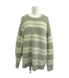 ジェラートピケオム GELATO PIQUE HOMME パジャマ ルームウェア M グレー ベージュ ボア ボーダー柄 クルーネック 長袖 /YU ■GY70