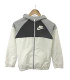ナイキ NIKE ナイロンウインドブレーカー M 白 ホワイト 黒 ブラック グレー フード付き 長袖 フルジップ /NP ■GY70