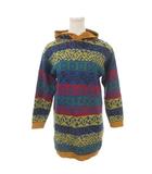 ミッソーニ MISSONI ワンピース ニット 子ども服(女の子用) ウール 140 青 ブルー 総柄 長袖 フード付き /AH26 ■ECD005