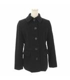 ピーエスポールスミス PS Paul Smith women ステンカラーコート アンゴラ 40 黒 ブラック 無地 長袖 襟付き /AO30 ■ECD005