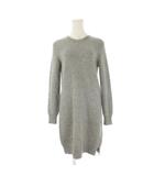 マークジェイコブス MARC JACOBS ニットワンピース ウール S/P グレー サイドジップ スタッズ 長袖 M4006204 16 /CK7 ■ECD005