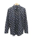 ヒューゴボス HUGO BOSS × ジャスティン・テオドロ Justin Teodoro カジュアルシャツ 42A 黒 ブラック スター柄 長袖 /YS15 ■ECE006
