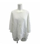 ザラ ZARA カットソー L 白 ホワイト ラウンドネック 七分袖 無地 /NP ■ECA006