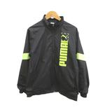 プーマ PUMA 子ども服 ジャンパー 150 黒 ブラック ロゴプリント 長袖 スタンドカラー /MD ■ECA006