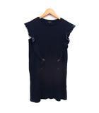 グリーンレーベルリラクシング ユナイテッドアローズ green label relaxing 子供服 フリル ワンピース ノースリーブ ひざ丈 ワッフル 145 ネイビー 紺 /FT ■ECA006