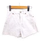 ザラ ZARA 子供服 デニム ショートパンツ フリンジ ジップフライ 134 ホワイト 白 /TT ■ECA006
