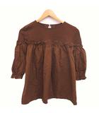 ビーミングバイビームス B:MING LIFE STORE by BEAMS 子供服 ワンピース ひざ丈 フリル 切り替え プルオーバー 長袖 120 茶 ブラウン /TT ■ECA006