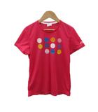エレッセ ellesse テニスウエア カットソー Tシャツ M ピンク ドット柄 プリント 半袖 ラウンドネック /SY15 ■ECA006
