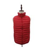 ユニクロ UNIQLO ジャケット ダウンベスト ナイロン M 赤 レッド 無地 スタンドカラー ジップアップ ミドル丈 /YS19 ■ECA006