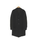 ユニクロ UNIQLO チェスターコート カシミヤ混 S 黒 ブラック 無地 シングルブレスト 長袖 /NP ■GY58
