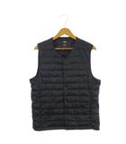 ユニクロ UNIQLO ダウンベスト ジャケット M 紺 ネイビー Vネック ノーカラー 無地 /AH36 ■ECB006