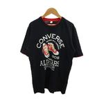 コンバース CONVERSE Tシャツ カットソー 半袖 クルーネック ロゴ プリント L 紺 ネイビー 赤 レッド /XZ ■ECC006