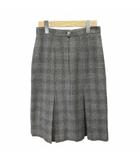 ブルックスブラザーズ BROOKS BROTHERS プリーツスカート ウール シルク混 ひざ丈 グレンチェック柄 グレー /XZ ■ECC006