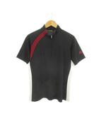 アディダス adidas GOLF シャツ ゴルフ L 黒 ブラック ハーフジップ 半袖 /CK3 ■ECB006