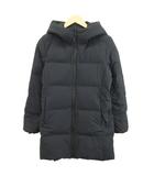 ユニクロ UNIQLO ダウンコート 上着 アウター M 黒 ブラック フード付き 長そで 無地 /YU ■ECB006