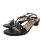 サルヴァトーレフェラガモ Salvatore Ferragamo サンダル ストラップ ガンチーニ エナメル 6 黒 ブラック /FF ■GY53