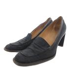 グッチ GUCCI ローファー チャンキーヒール GGキャンバス 39 紺 ネイビー /FF ■GY53