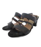 サルヴァトーレフェラガモ Salvatore Ferragamo サンダル チャンキーヒール ストラップ 6.5 黒 ブラック /FF ■GY53