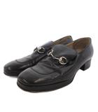 グッチ GUCCI ホースビットローファー スリッポン Uチップ レザー 5.5 黒 ブラック /FF ■GY53