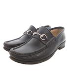 グッチ GUCCI ホースビットローファー スリッポン レザー 36 黒 ブラック /FF ■GY53