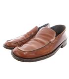 グッチ GUCCI ローファー スリッポン シューズ レザー 40 茶 ブラウン /FF ■GY53