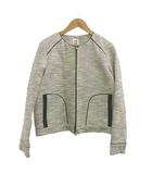 ミッシェルクラン MICHEL KLEIN ジャケット 上着 38 白 ホワイト ノーカラー 長袖 ジップアップ /RN ■GY70