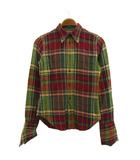 ラルフローレン RALPH LAUREN シャツ 長袖 チェック柄 4 ワインレッド 緑 グリーン /XZ ■GY70