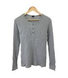 アヴィレックス AVIREX ヘンリーネック長袖Tシャツ M グレー ワッフル生地 長袖 /SH ■GY70