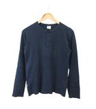 アヴィレックス AVIREX 長袖Tシャツ M 紺 ネイビー ヘンリーネック 長袖 /SH ■GY70