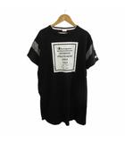 チャンピオン CHAMPION 子ども服 シアー切替ワンピース 160 黒 ブラック ロゴプリント 半袖 /KK ■ECA007