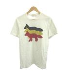 メゾンキツネ MAISON KITSUNE プリントTシャツ カットソー S 白 ホワイト 黒 ブラック 黄 イエロー マルチカラー トップス KMM-48540-B /YU ■GY70