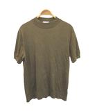 Tシャツ 絹 シルク L ブラウン モックネック 半袖 /NP ■GY08